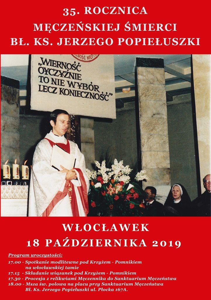 35. rocznica męczeńskiej śmierci bł. ks. Jerzego Popiełuszki (program obchodów)