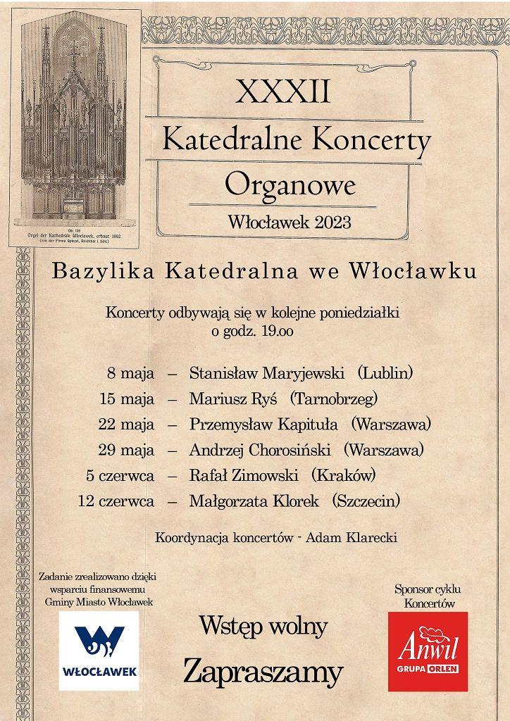 Koncerty Organowe we włocławskiej katedrze (zaproszenie)
