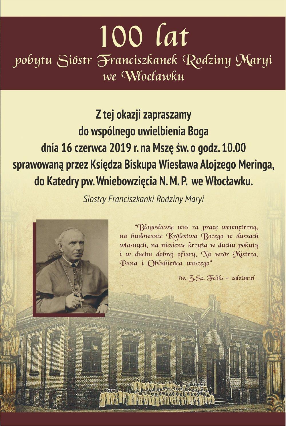 100-lecie Franciszkanek Rodziny Maryi we Włocławku (zapowiedź)