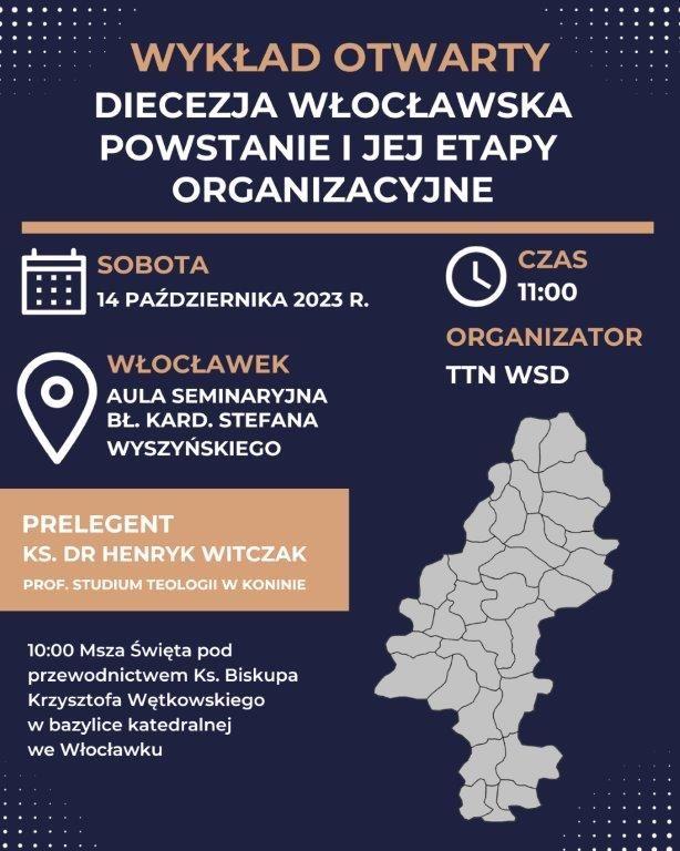 Wykład otwarty: „Diecezja Włocławska: powstanie i jej etapy organizacyjne” (zaproszenie)